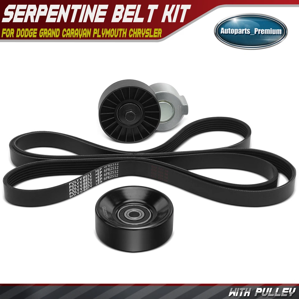 Комплект компонентов привода ремня змеевика 3x для Dodge Grand Caravan Plymouth Chrysler - Изображение 1 из 4