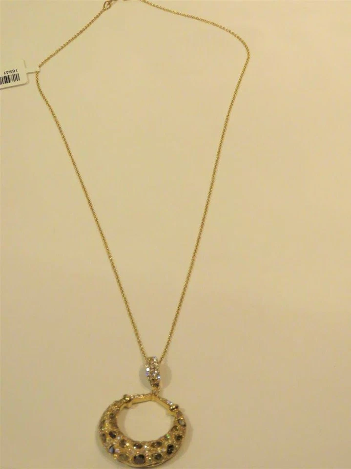 ¡LIQUIDACIÓN! NUEVO CON ETIQUETAS $9600 RARO PRECIOSO COLGANTE COÑAC BLANCO DIAMANTE AMARILLO DE 18 QUILATES Foto 1 de 1