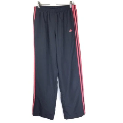 ADIDAS Womens M Track Pants Warm Up Lightweight Ankle Zip Sweatpants Navy Pink - Image 1 of 4