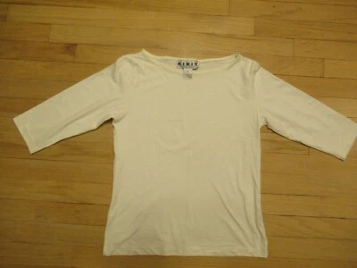 Top elástico Kikit Maurice Sasson para mujer manga 3/4 blanco roto nuevo sin etiquetas Foto 1 de 4