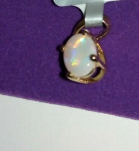 100% NATURAL 0.72cts * Coober Pedy Opal * 9K Gold Pendant Stunning Colours. - Picture 1 of 12