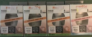 4-SUNLITE PAR20 500 Lumen Light Bulbs 3000k Warm White 6watt 120V Wide Flood NIB - Picture 1 of 5