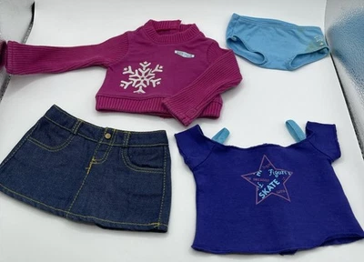LOTE Muñeca American Girl MIA Suéter Jean Falda Púrpura Práctica Top Azul Ropa Interior Foto 1 de 4