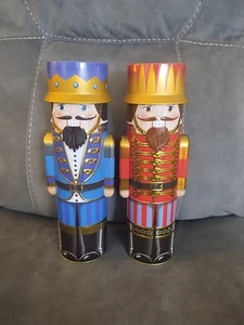 Set Of Two Nutcracker Themed Tins 12"X4" Red/Blue/Gold - Picture 1 of 4