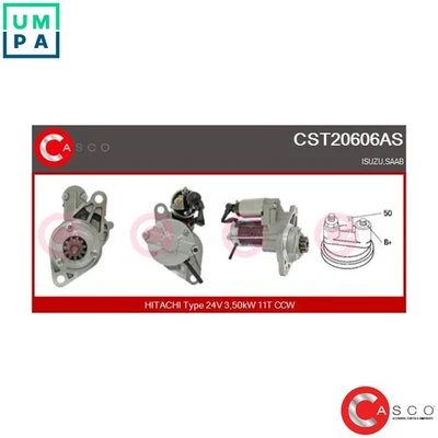 STARTER CST20606AS FOR SAAB B205E 2.0L B235E 2.3L 4cyl 9-5 - Image 1 of 4