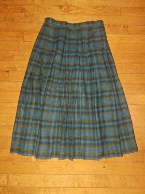 Falda plisada de lana Pendleton vintage tartán baird talla 14 verde a cuadros hecha en EE. UU.  Foto 1 de 4
