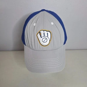 Cappello Milwaukee Brewers - preferito dai fan - logo ricamato - blu e grigio regolabile - Foto 1 di 11