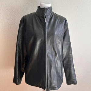 Chaqueta de cuero negra de longitud media para mujer Nine West - XL - Imagen 1 de 8