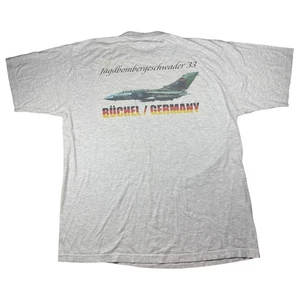 Vintage 90s Buchel Germany Jagdbombergeschwader 33 USAF Air Base T-Shirt Size XL - Picture 1 of 7