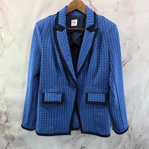 Cabi Blazer Womens Small Blue Jacket Scholarship Pattern Two Tone 6027 - Picture 1 of 12