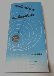 Audiodiscs Audipoints für Home Recording Broschüre um 50er / 60er Jahre - Bild 1 von 4