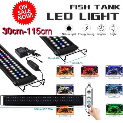 30-140 cm RGB illuminazione acquario timer 24/7 luce da appoggio spettro completo luce - Immagine 1 di 4