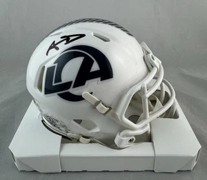 AARON DONALD SIGNIERT LOS ANGELES RAMS SALUTE TO SERVICE 3 MINI HELM BAS COA - Bild 1 von 2