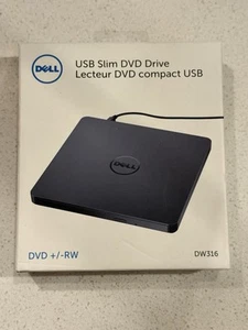 Dell External USB Slim DVD drive, DW316, DVD+/-RW (New, Open Box) - Picture 1 of 9