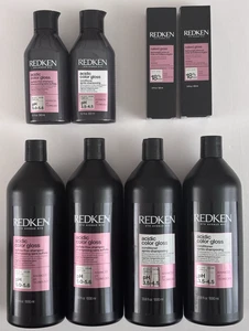 Redken Acidic Color Gloss Shampoo & Conditioner XL Lot + Naked Shine Oil NEW! - Picture 1 of 24