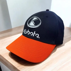 Kubota Hat Cap Black Orange Embroidered Logo Unisex Strapback Adjustable OSFM - Picture 1 of 11