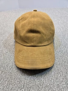 Weatherproof Tan Suede Leather Hat – Adjustable Hook & Loop Baseball Cap - Picture 1 of 6