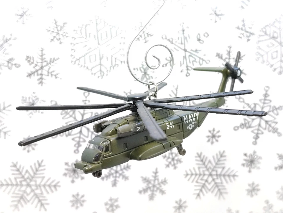 USAF NAVY Sikorsky MH-53M Pave Low Helicopter Custom Christmas Ornament Army - Image 1 of 4