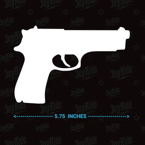 Handgun Pistol 2nd Amendment 5" wide White Decal Sticker Truck Car SUV Laptop - Picture 1 of 5