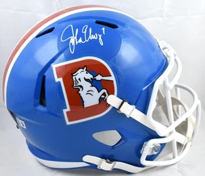 John Elway Autographed Broncos F/S 75-96 Speed Helmet- Beckett W Hologram *White - Picture 1 of 5