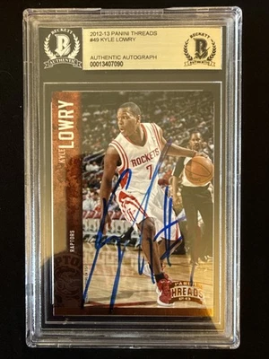 2012-13 Panini Threads Kyle Lowry Signed Card 49 BGS Slab Authentic Autograph - Image 1 of 2