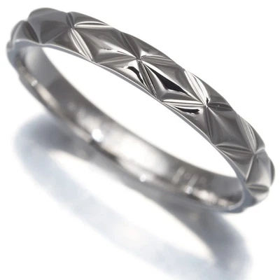 Auth CHANEL Ring Matelasse Small EU49 950 Platinum - Image 1 of 4