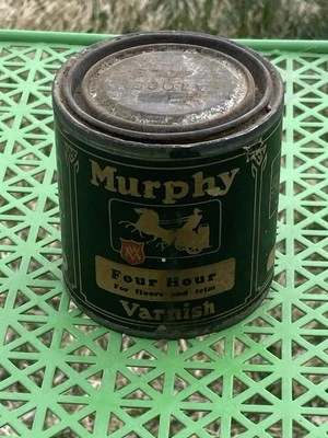 Vintage MURPHY Varnish Can Four Hour Paint Hardware Household  - Image 1 of 4