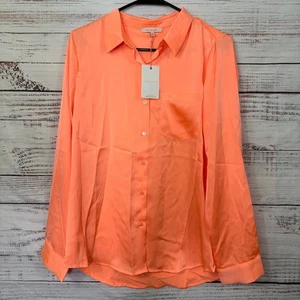 Skies Are Blue button down long sleeve size medium silky Blouse nwt - Picture 1 of 8