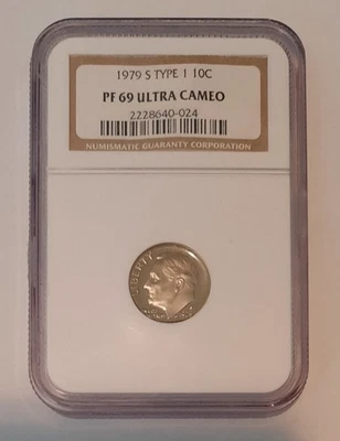 1979 S Roosevelt Proof Dime Type 1 PF 69 Ultra Cameo - Image 1 of 2