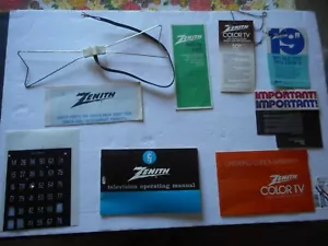 Vintage Group Of Zenith 19 Inch Color TV Manuals/ Antenna's Etc. As Shown. - Picture 1 of 21