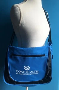 Cone Health Blue Messenger Tote Bag Satchel 15" x 14" x 4" + Adjustable Strap - Picture 1 of 14
