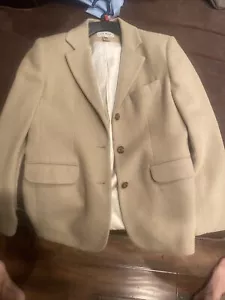 LL BEAN WOMENS PEACOAT Size 4 Regular Green WOOL BUTTON UP Jacket Pea Coat - Picture 1 of 10