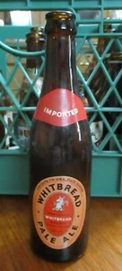 VINTAGE IMPORATED WHITBREAD PALE ALE BEER BOTTLE~ PAPER LABEL~NO CAP~LONDON ENGL - Picture 1 of 6