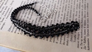 Beautiful vintage black 🖤 glass and metal choker - Picture 1 of 4