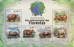 MOZAMBIQUE RHINOCEROS STAMPS 2011 MNH YEAR OF THE FOREST WILDLIFE WILD ANIMALS - Picture 1 of 1