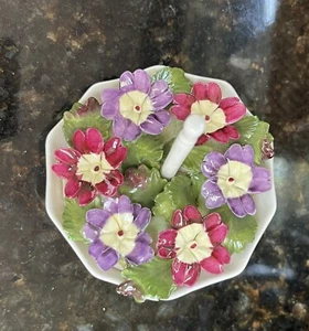 Aynsley Porcelain Floral Umbrella Ring Holder Flowers April Primrose HandPainted - Picture 1 of 8