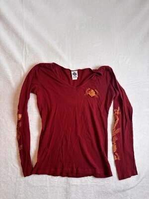 Винтажная женская красная рубашка с длинным рукавом Y2K House of Blues XL искусственно состаренная * - Изображение 1 из 4