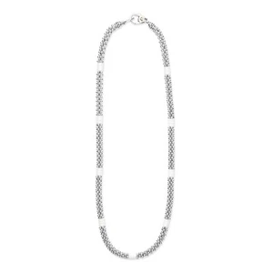 LAGOS weißer Kaviar Keramik Station Seil Halskette in Sterlingsilber 16" - Bild 1 von 5