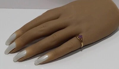 Anillo amatista oro amarillo 10K talla 5,25 Foto 1 de 4