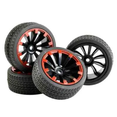 Neumáticos de rueda de coche de radiocontrol en carretera 1/10 para Tamiya tt01e tt02 Hpi Rs4 Sprint2 E10 HSP MST Foto 1 de 4