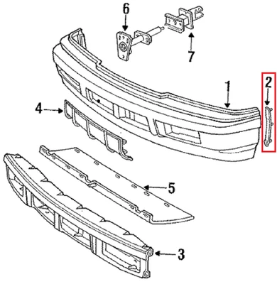 04334393 Para-choque dianteiro esquerdo retentor facial Chrysler LEBARON NOVO NOS - Imagem 1 de 2