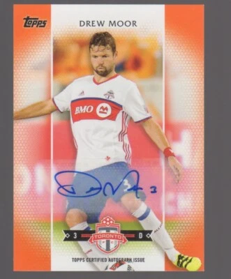 2017 Topps MLS Soccer DREW MOOR Orange Parallel Autograph Auto #27/35 FC TORONTO - Image 1 of 2