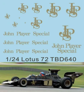 1/24  Decals per Lotus 72 D 1972 John Player Special  TB Decal TBD640 - Imagen 1 de 1