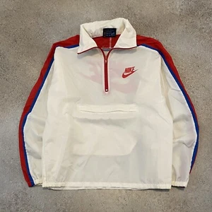 Vintage 80s Nike Blue Tag 1/4 Zip Windbreaker Youth Large Boxy Athletic Swoosh - Picture 1 of 20