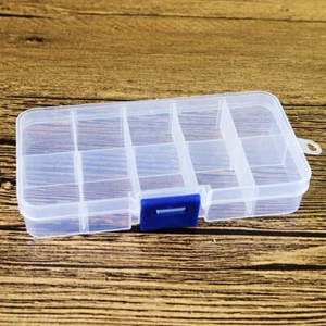 Storage Box Plastic Adjustable 10 Compartment Slot Plastic Craft Organizer Case - Picture 1 of 31