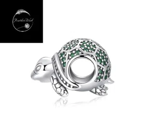 925 Sterling Silver Turtle Tortoise Sea Bead Charm for Bracelets Genuine Animal - Picture 1 of 7
