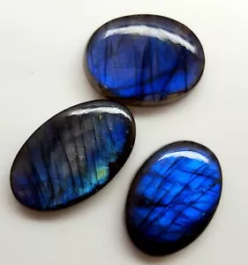 Lote de piedras preciosas cabujón ovalado llamativo azul labradorita 100 % natural 70,20 quilates SQ-81 - Imagen 1 de 4