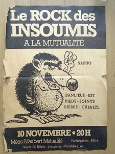Poster Vintage Raro Libertario Il Rock Degli Insoumis - Picture 1 of 6
