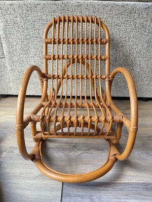 Vintage Mid Century CHILDS Bamboo Rocking Chair Franco Albini Style 60s/70s - Image 1 of 4