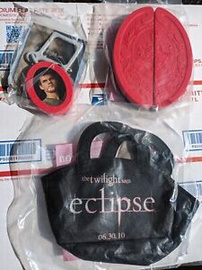 Lot of 3 2010 Burger King Twilight Saga Eclipse Promo~Mini Tote Bag locket Scrol